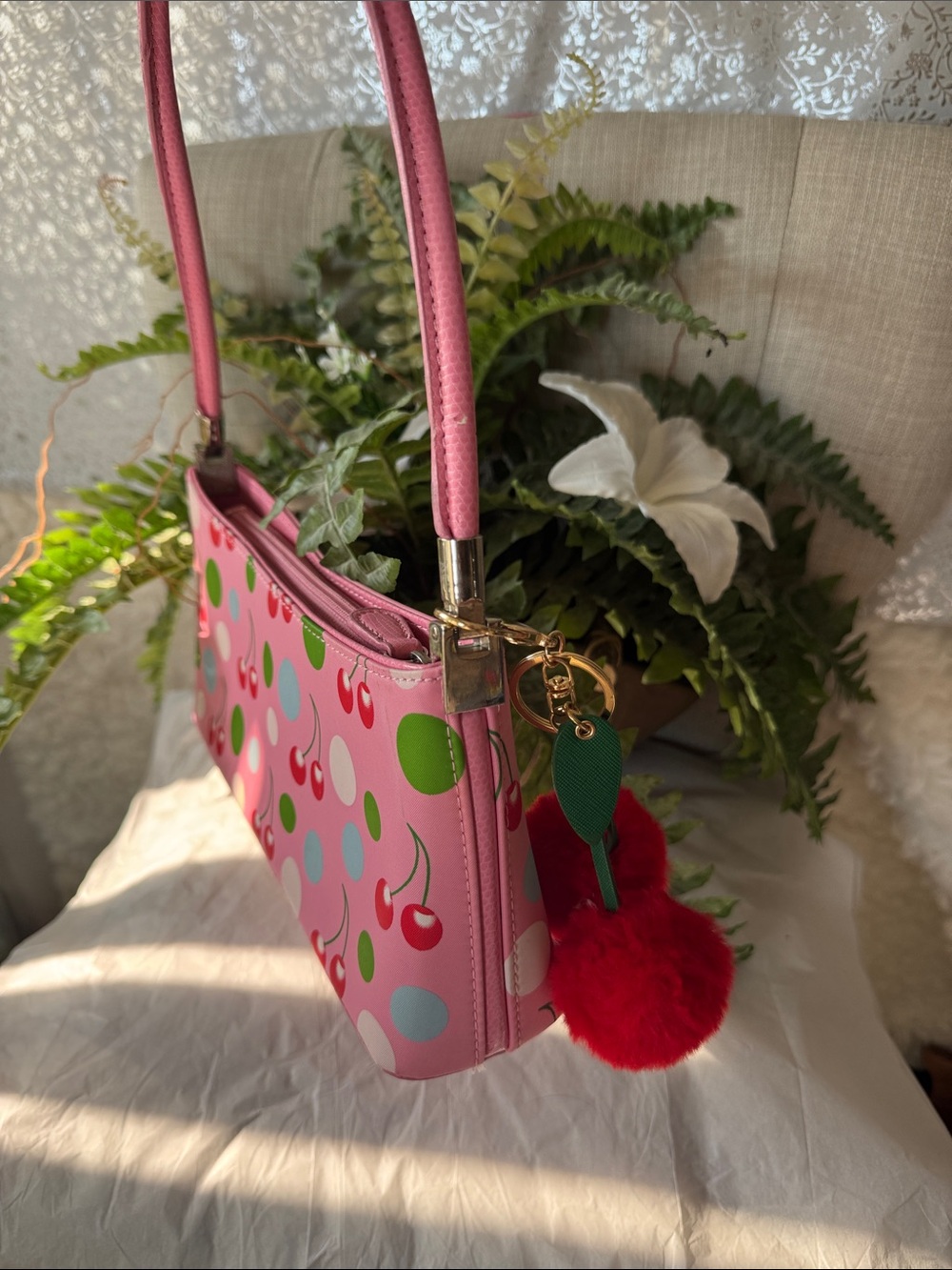 kate spade Pink Cherry Polka Dot Shoulder Bag - Picture 4 of 6